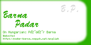 barna padar business card